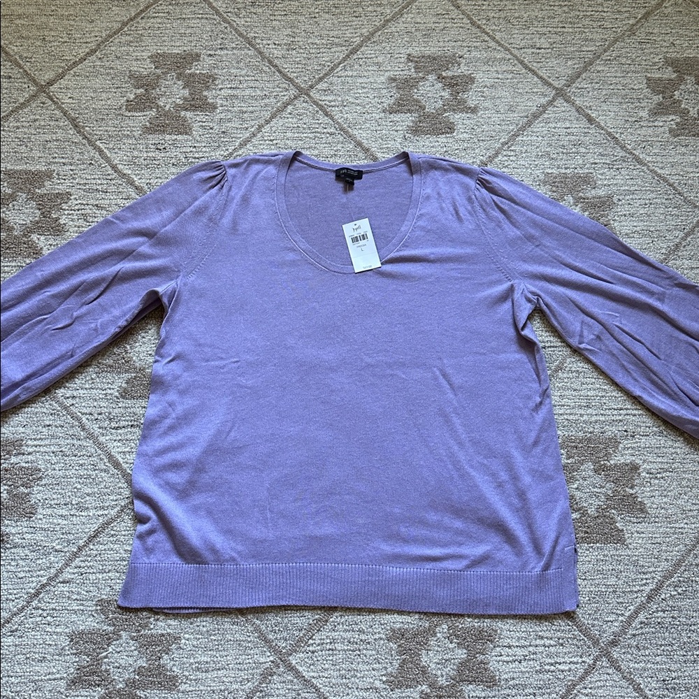 J. Jill Wearever Silk-Blend Blouson-Sleeve Sweater